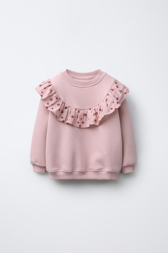 FLORAL RUFFLE SWEATSHIRT$ 25.90Light pink | 4012/549/637Add to cartAddRound neck sweatshirt with ... | Zara US
