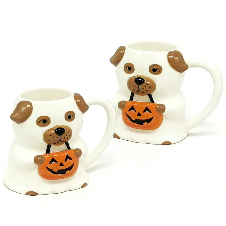Way to Celebrate Ceramic Ghost Dog Mug, 2 Pack | Walmart (US)