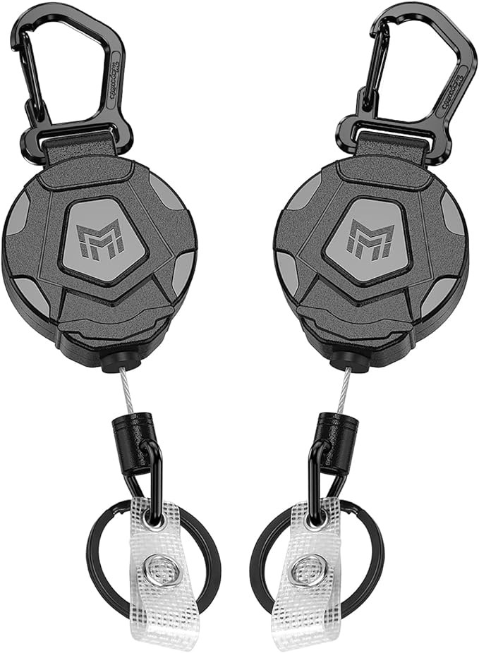 MNGARISTA 2-Pack Retractable Keychain, Heavy Duty Carabiner Badge Holder, Tactical ID Badge Reel ... | Amazon (US)