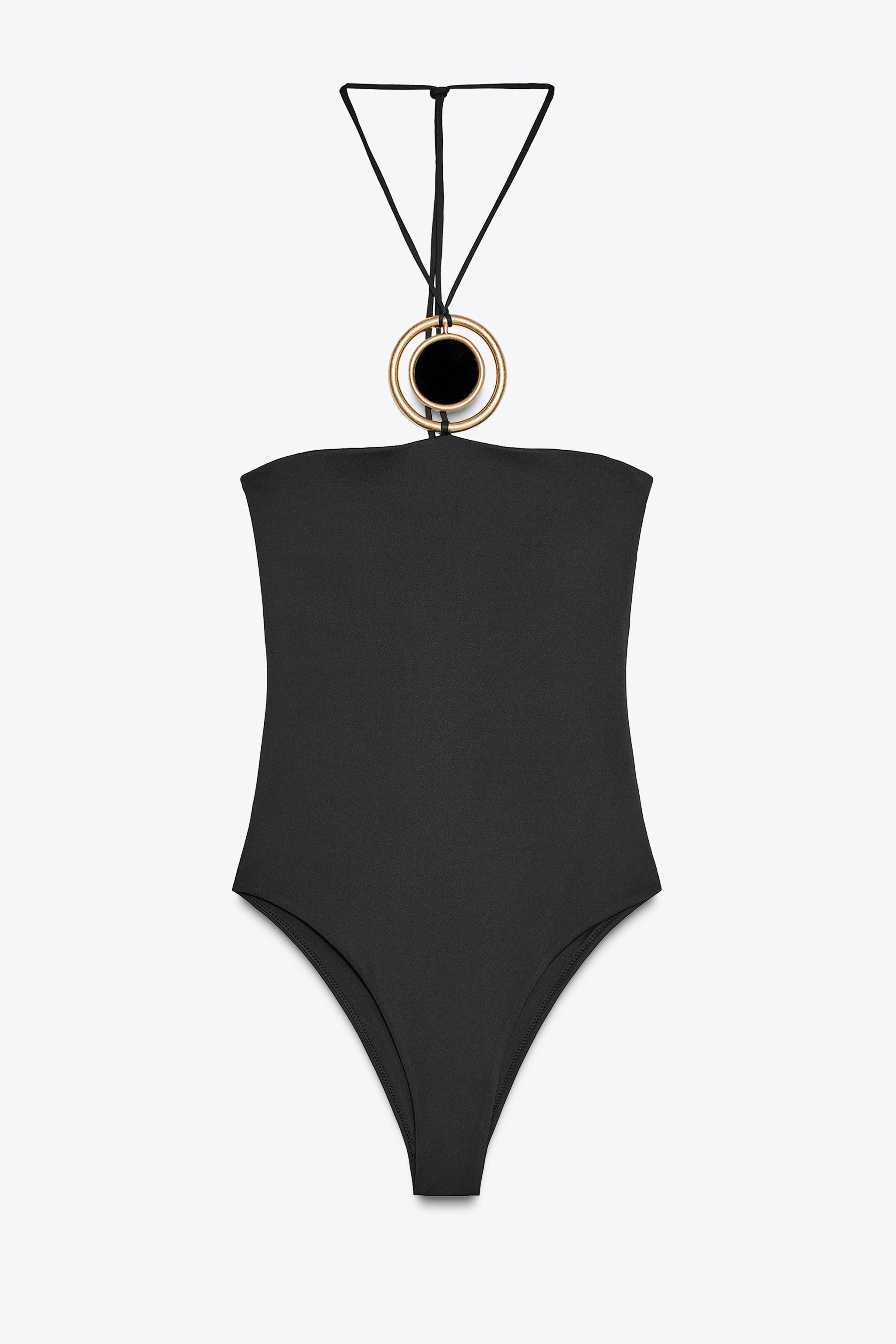 CIRCULAR DETAIL BANDEAU SWIMSUIT | Zara US