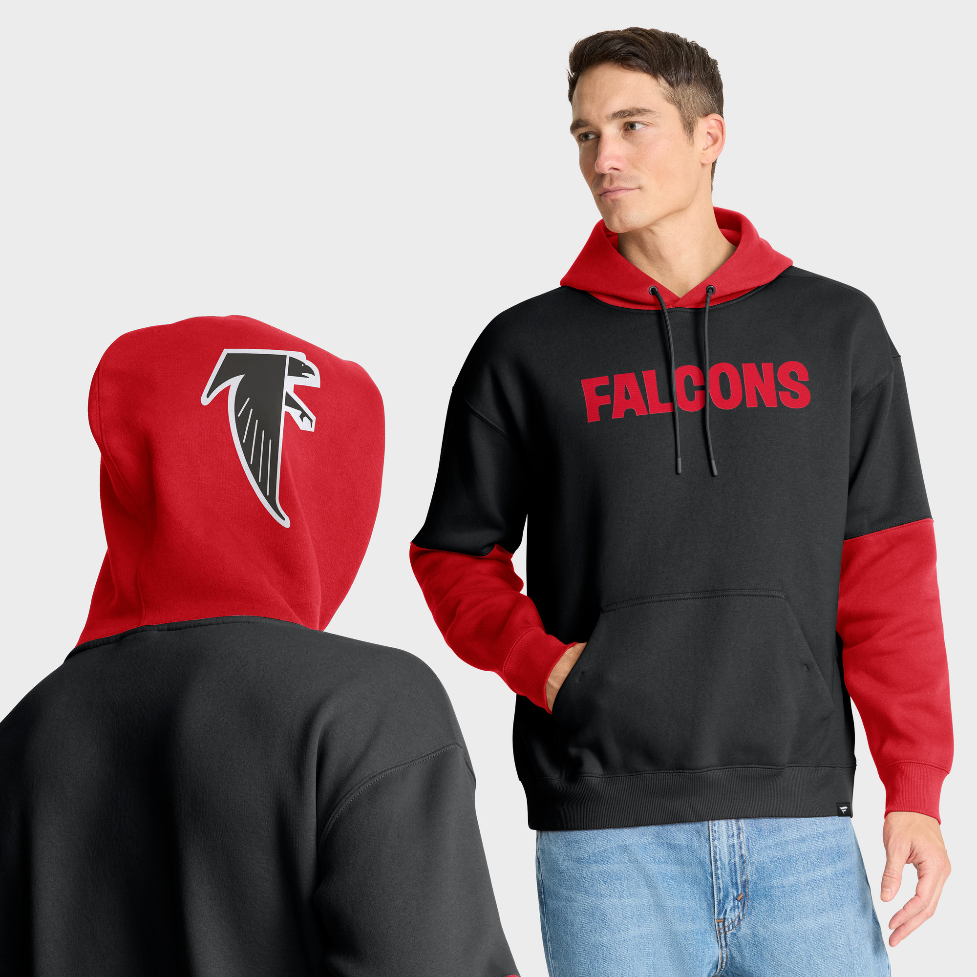 Men's Fanatics Black Atlanta Falcons Helmet Retro Pullover Hoodie | Fanatics