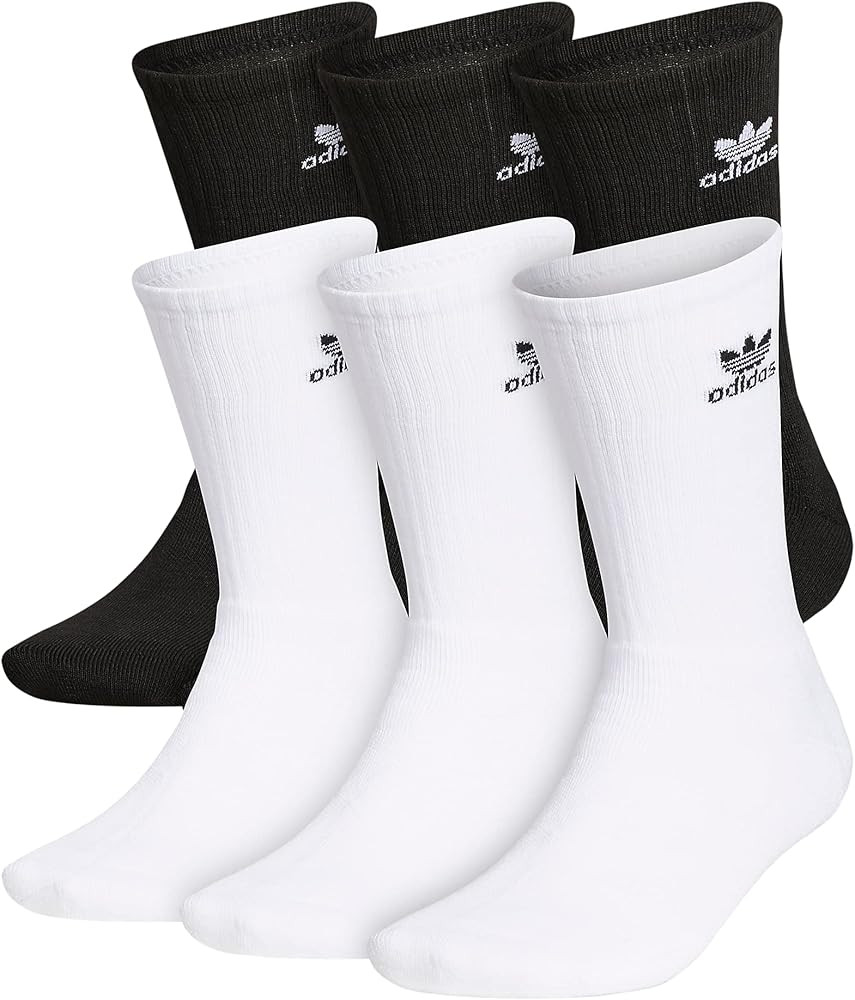 adidas Originals Unisex Adult Trefoil Crew Socks (6 Pairs) | Amazon (US)