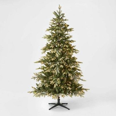 6.5ft Pre-Lit Flocked Glittered Balsam Fir Artificial Christmas Tree Clear Lights - Wondershop™ | Target