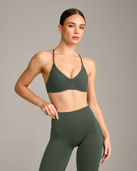 EasyLift™ Ultra Minimal Bralette with Gray Logo 
 Dark Khaki | Oner Active (UK / US)