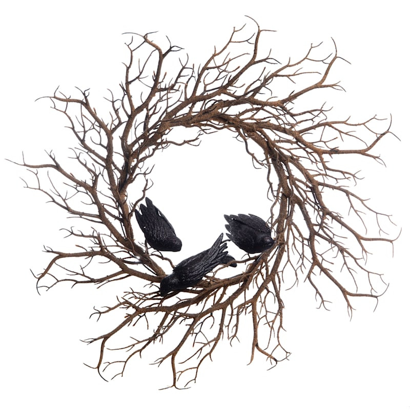 Halloween Crows Standing on Wreath, 24" | At Home