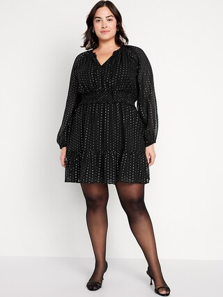 Waist-Defined Shine Mini Dress for Women | Old Navy (US)