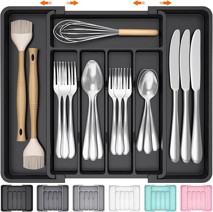 Lifewit Silverware Drawer Organizer, Expandable Utensil Tray for Kitchen, BPA Free Flatware and C... | Amazon (US)