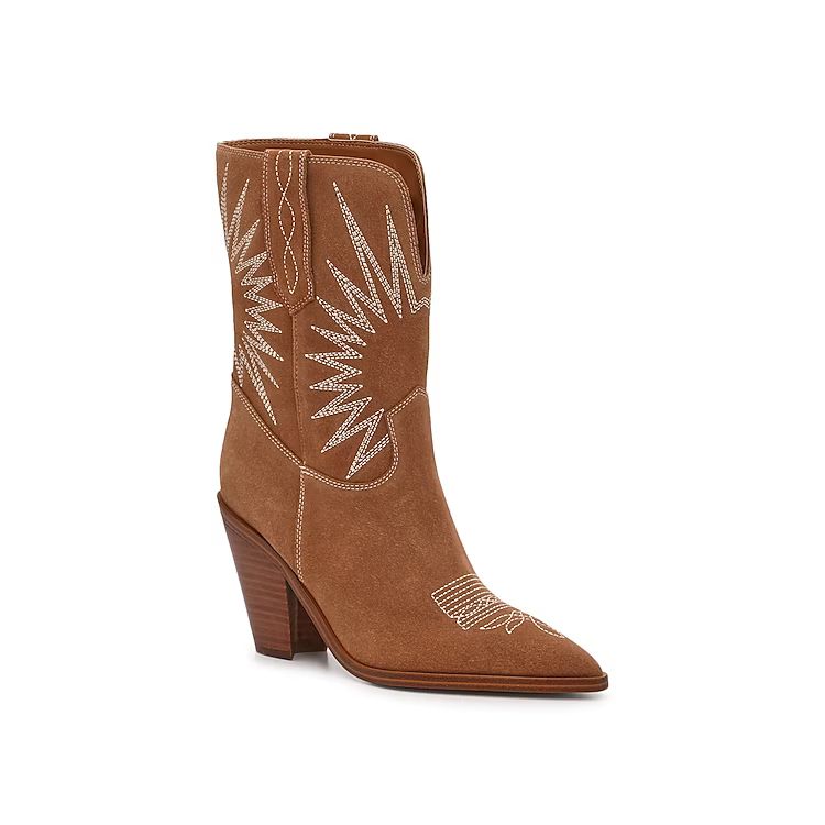 Marc Fisher Rogers Cowboy Boot | Women's | Light Brown | Size 7.5 | Boots | Block | Bootie | Cowboy  | DSW