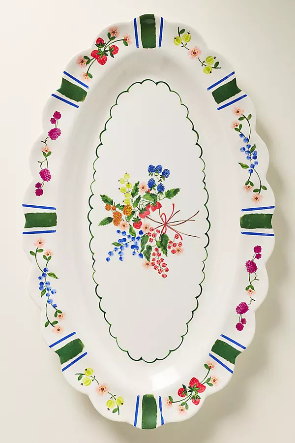 Annette Small Floral Melamine Platter | Anthropologie (US)