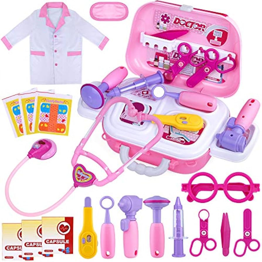 GINMIC Kids Doctor Play Kit, 22 Pieces Pretend Play Doctor Set with Halloween Role Play Doctor Co... | Amazon (US)