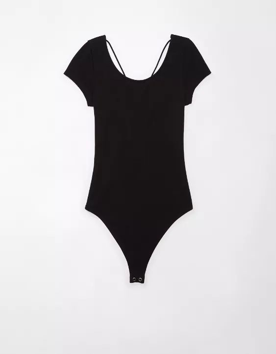 AE Short-Sleeve Cross-Back Bodysuit | American Eagle Outfitters (US & CA)