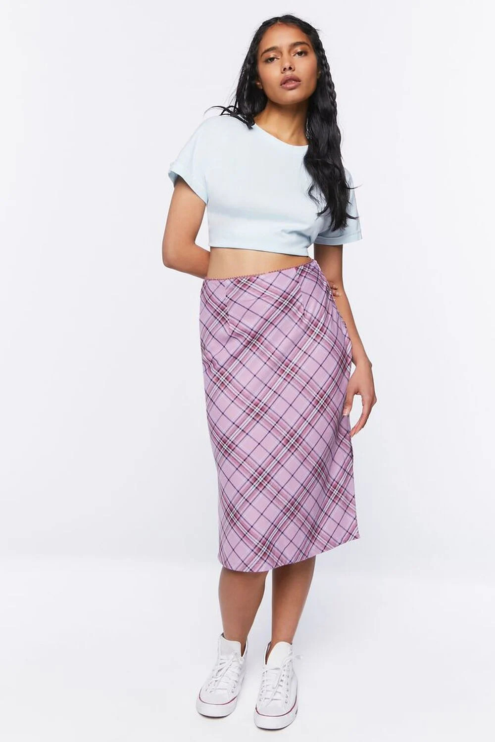Plaid A-Line Midi Skirt | Forever 21 (US)