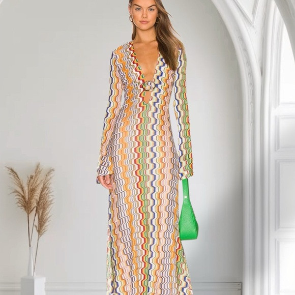 Multicolor Long Sleeve Maxi Dress | Poshmark