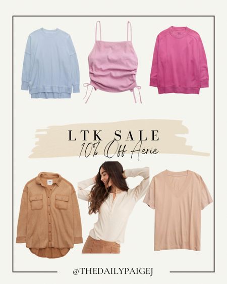 Aerie sweatshirts are so good! These are great basics with the waffle knit shirts and the Henley’s to keep in your closet on repeat. 

#LTKsalealert #LTKSeasonal #LTKSale
