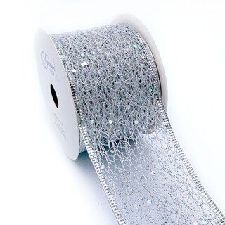 Holiday Metallic Sparking Glitter Mesh wired edge ribbons 2.5" x 10 yards | Michaels Stores