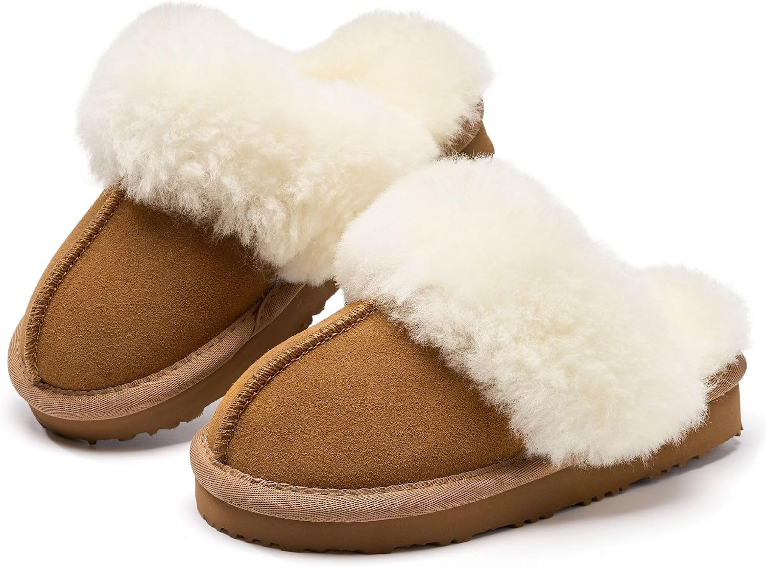 Project Cloud 100% Genuine Leather Fuzzy Kids Slippers - Clogs for Kids | Amazon (US)