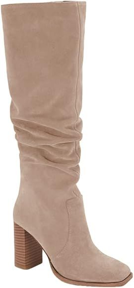 Juliet Holy Womens Knee High Boots Chunky High Heel Square Toe Side Zipper Wide Calf Boot | Amazon (US)