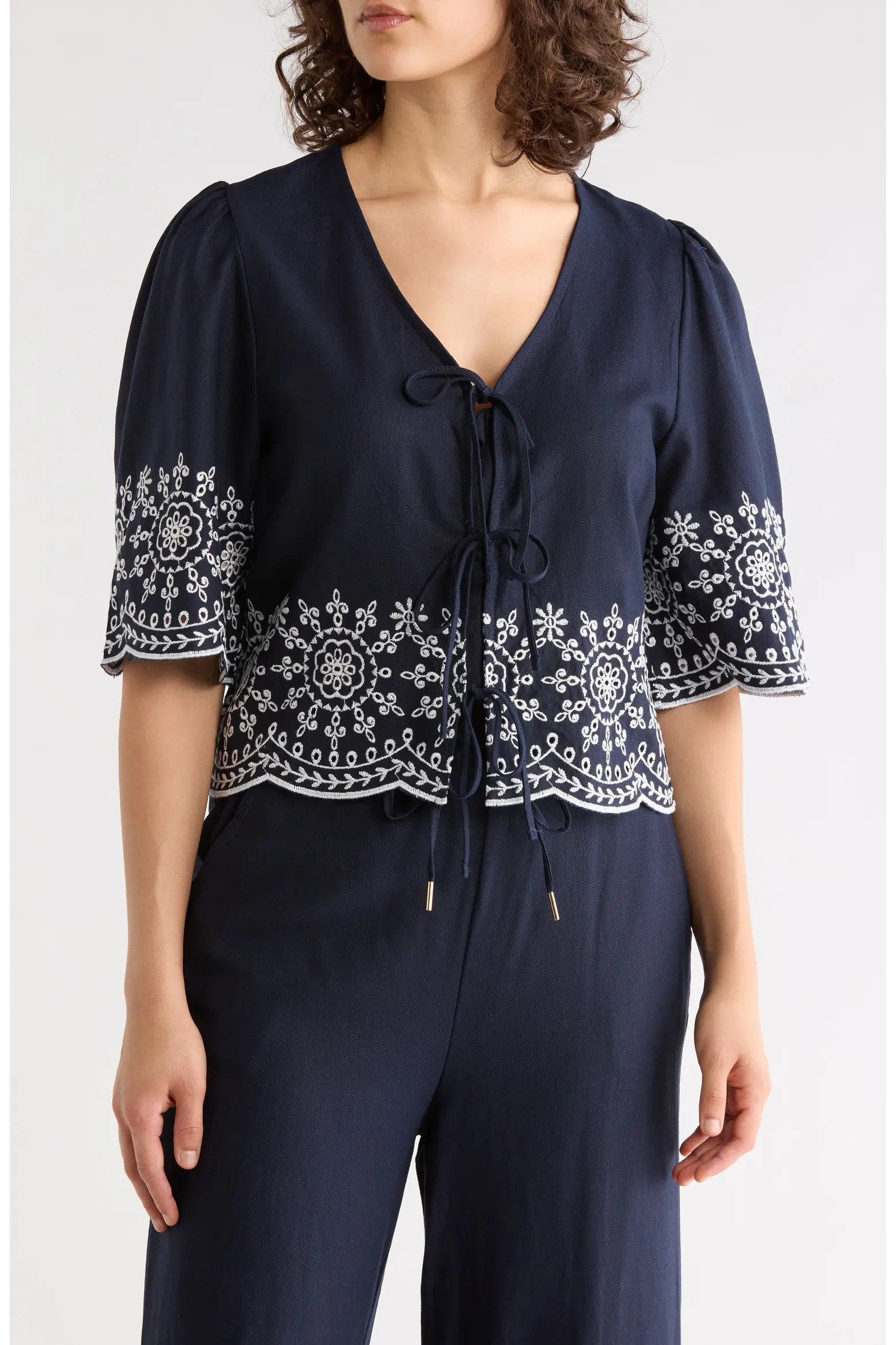 Eyelet Embroidered Tie Top (Women) | Nordstromrack | Nordstrom Rack
