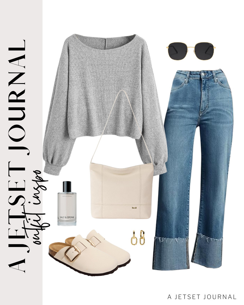 SweatyRocks has a cute ribbed knit sweater that looks good with jeans. For this outfit, I picked the gray color and accessorized it with The Sak De Young bag and trendy square sunglasses from SOJOS. 

 #LTKSeasonal #LTKSaleAlert #LTKTravel