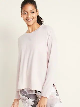 Lightweight French Terry Side-Vent Top for Women | Old Navy (US)