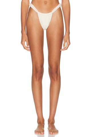 Montce x Elsa Hosk Sandra Bikini Bottom in Amalia Texture - Beige. Size XL (also in L, M, S, XS). | FWRD 