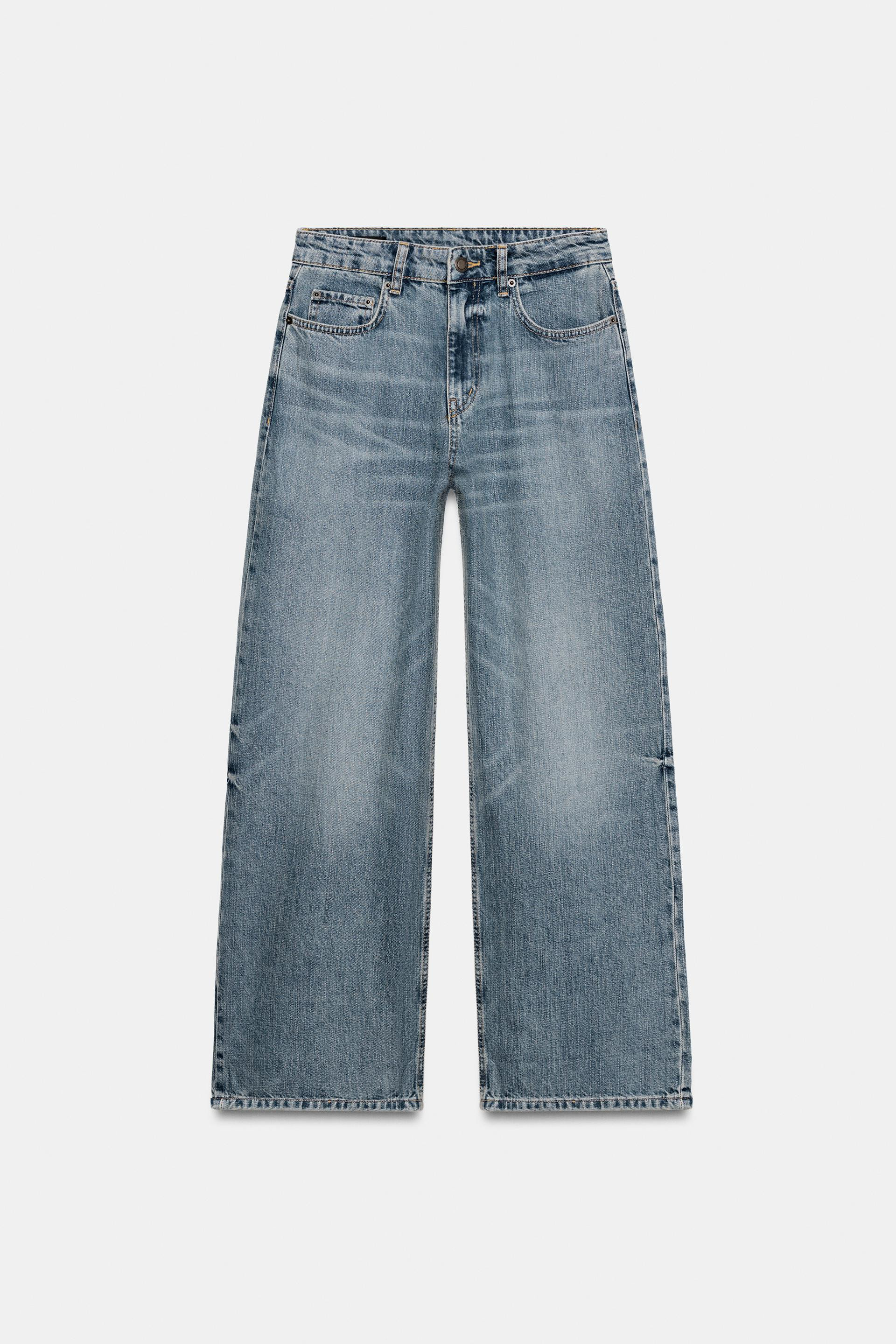 ZW COLLECTION RELAXED WIDE-LEG LOW-RISE JEANS | Zara US