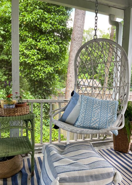 Love this little space on our porch! These swings are the best spot to sit to read & enjoy a cup of coffee! 

#LTKHome