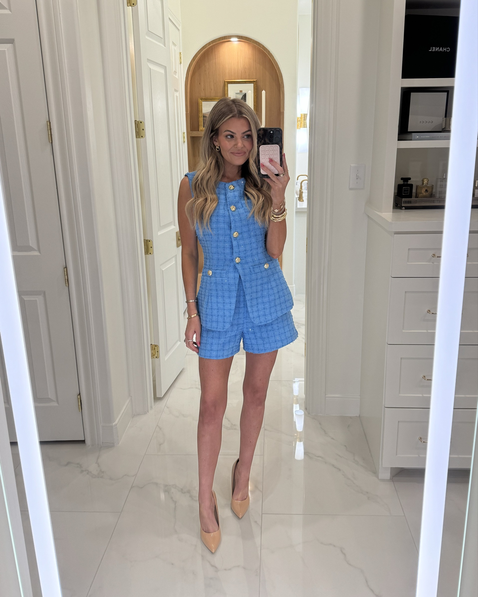 I bought this two piece set for a branding shoot we have at boxwood next week and it’s absolutely gorgeous! the gold button detail is so nice & the whole look just feels effortlessly chic. you can wear the vest with slacks for work and then change into shorts for date night!

(wearing size small in both the vest & shorts. if you have a larger chest, I would definitely size up in the vest! if between sizes in the shorts, size up!) 

use code JESSICASAVE30  for 30% off site wide all year! 🥳

vici, workwear, date night, blue set, two piece set, tweed vest, spring outfit inspo, business chic

#LTKxVICI #LTKWorkwear #LTKFindsUnder100