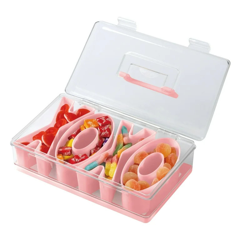 Cook with Color Valentine’s Day Figural Plastic Snack Box, Pink XOXO Design | Walmart (US)