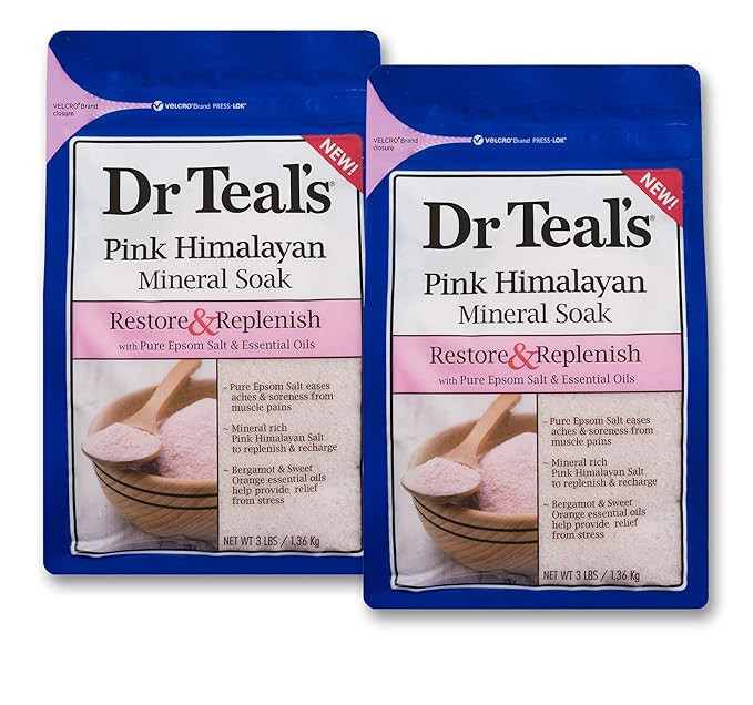 Dr Teal's Restore & Replenish Pure Epsom Salt & Essential Oils Pink Himalayan Mineral Soak 48 Oz ... | Amazon (US)