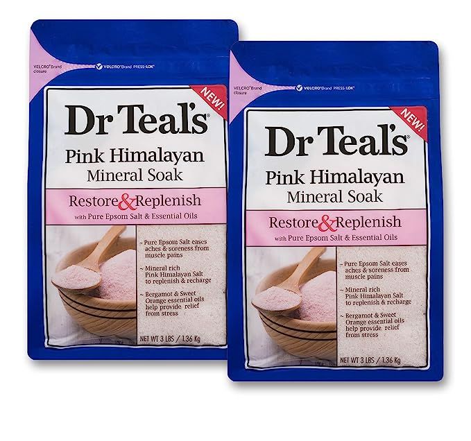 Dr Teal's Restore & Replenish Pure Epsom Salt & Essential Oils Pink Himalayan Mineral Soak 48 Oz ... | Amazon (US)