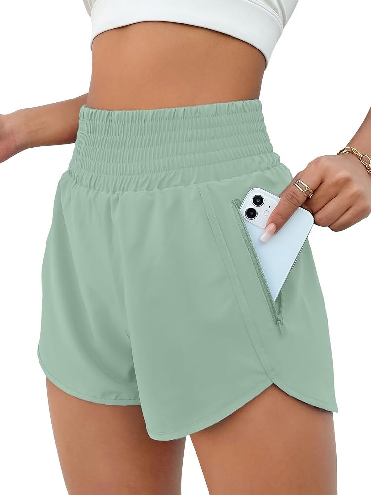BMJL Women's Athletic Shorts High Waisted Running Short Pocket 2.5" Sporty Shorts Gym Workout Sho... | Amazon (US)