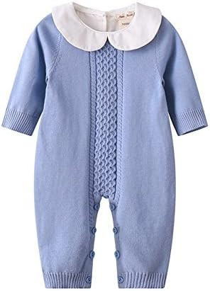 Baby & Little Boy Girl Sweet Long Sleeve Peter Pan Collar Knit Sweater Romper Outfit Clothes Twin... | Amazon (US)