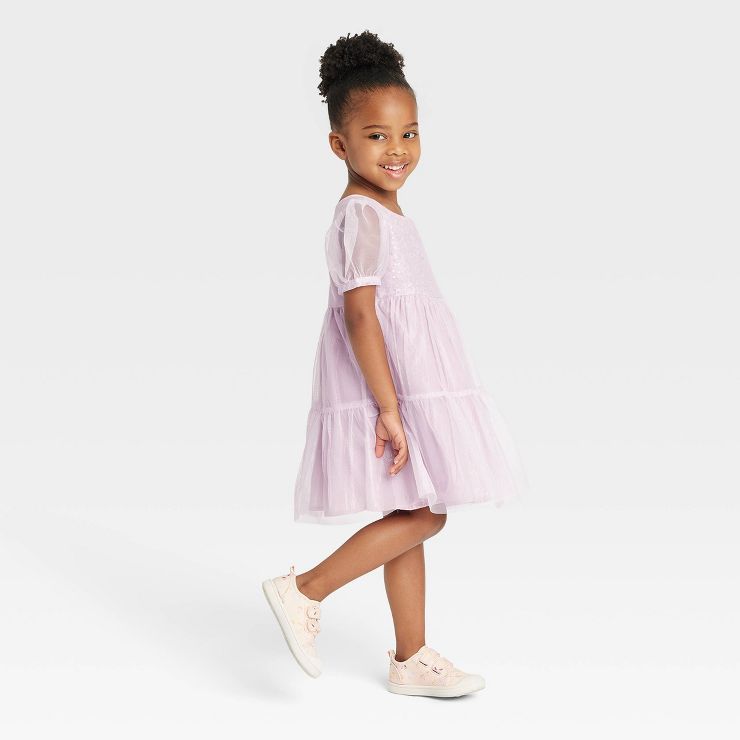 Toddler Girls' Polka Dots Tulle Dress - Cat & Jack™ Purple | Target