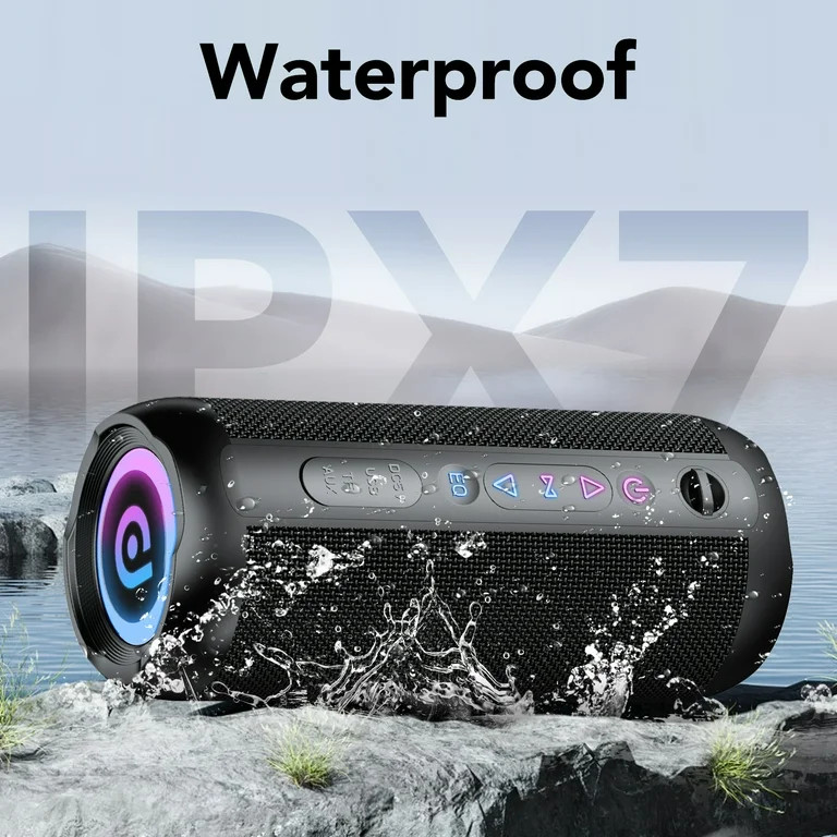 Portable Bluetooth Speaker IPX7 Waterproof, 30W Loud Sound, Deep Bass, Bluetooth 5.4, LED Lights,... | Walmart (US)