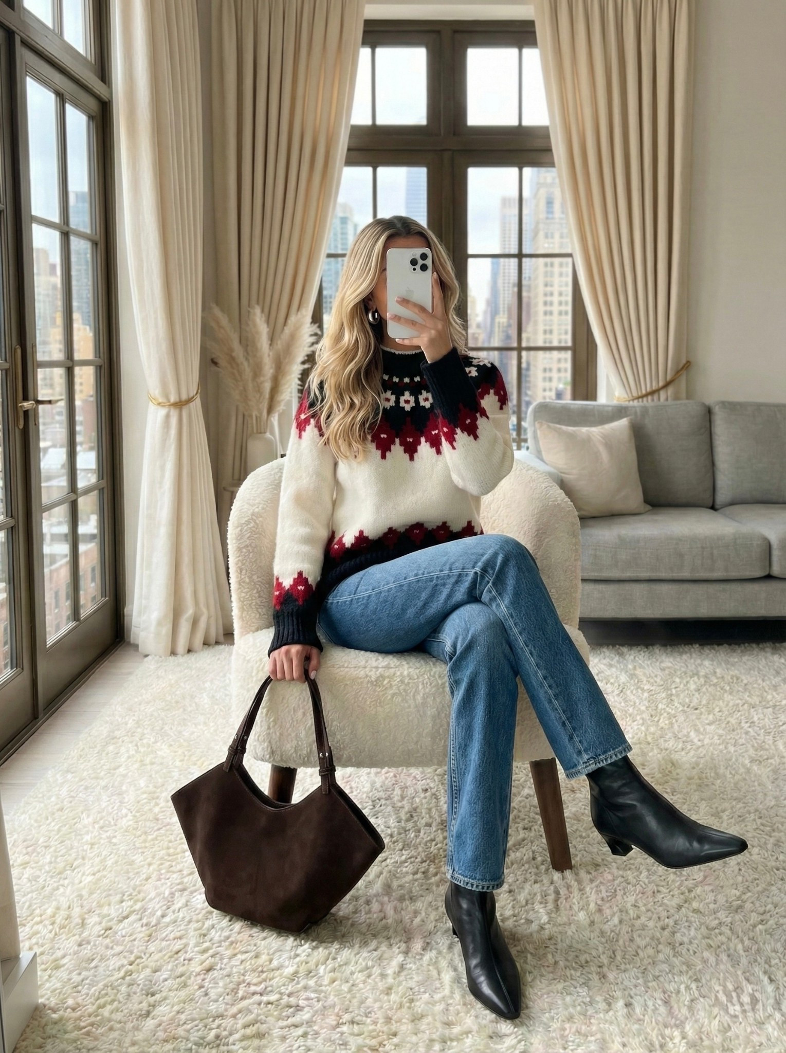 Cream and red Fair Isle sweater outfit ❤️❄️

A classic winter look perfect for the holiday season. Pairing this soft cream Nordic print sweater with blue straight-leg jeans and sleek black ankle boots. It’s a timeless, cozy outfit for festive gatherings or winter weekends.

Style Details:
• Cream crewneck sweater with red Fair Isle pattern
• Blue straight-leg jeans (Vintage wash)
• Black leather pointed-toe boots
• Dark brown suede tote bag

Recreate this festive casual style with the similar links below!

Do you love Fair Isle prints for the holidays? Yes or No? 👇

#LTKHoliday #LTKSeasonal #LTKootd

#LTKootd #LTKgrwm #LTKHoliday