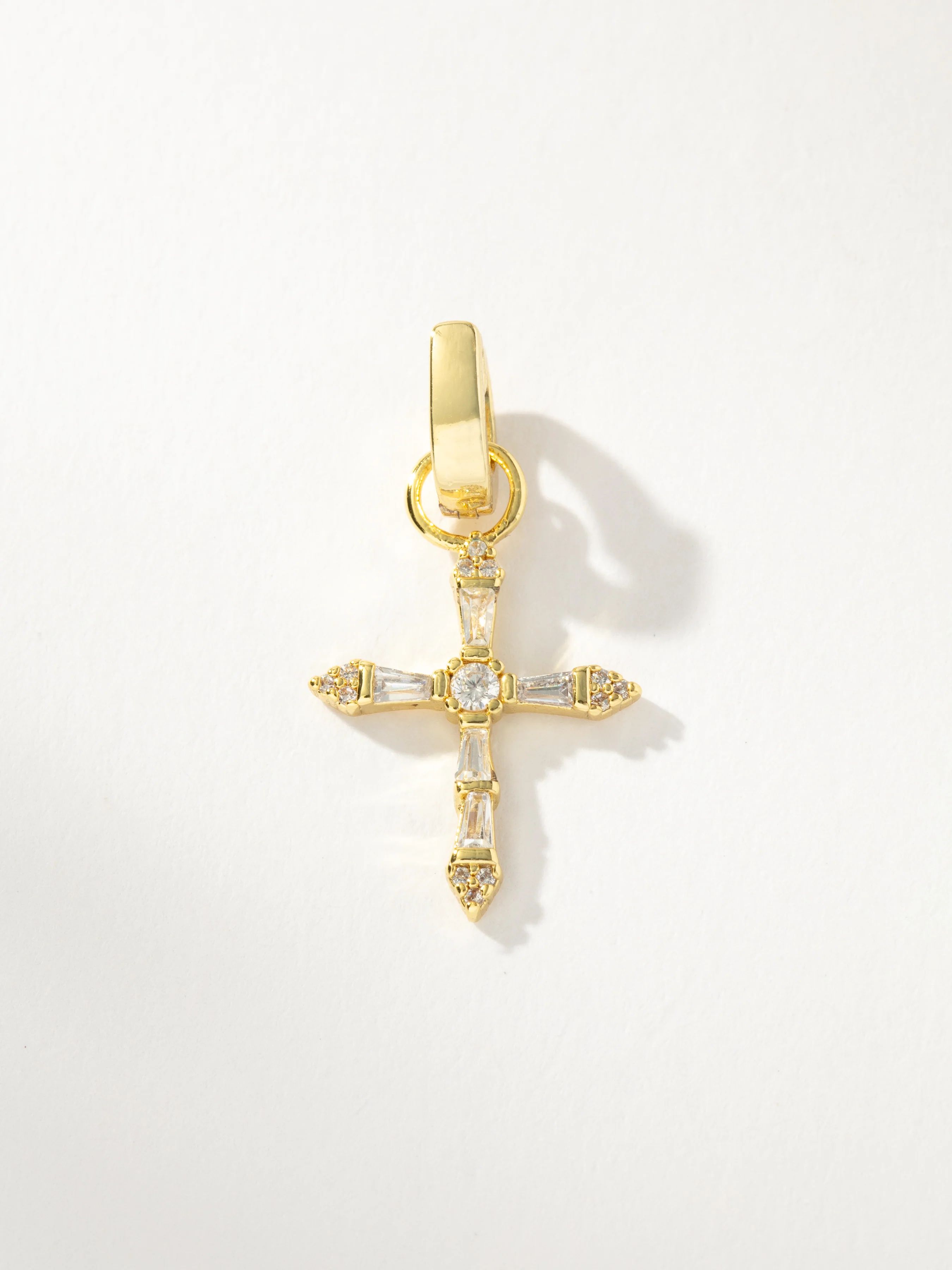 Crystalized Cross Pendant Charm | Gold Cross Charm | Uncommon James | Uncommon James