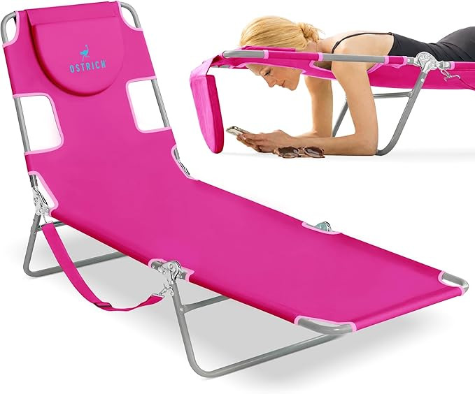 Ostrich the Original Chaise 72 x 22 Inch Lounge Portable Reclining Lounger, Outdoor Patio, Beach,... | Amazon (US)