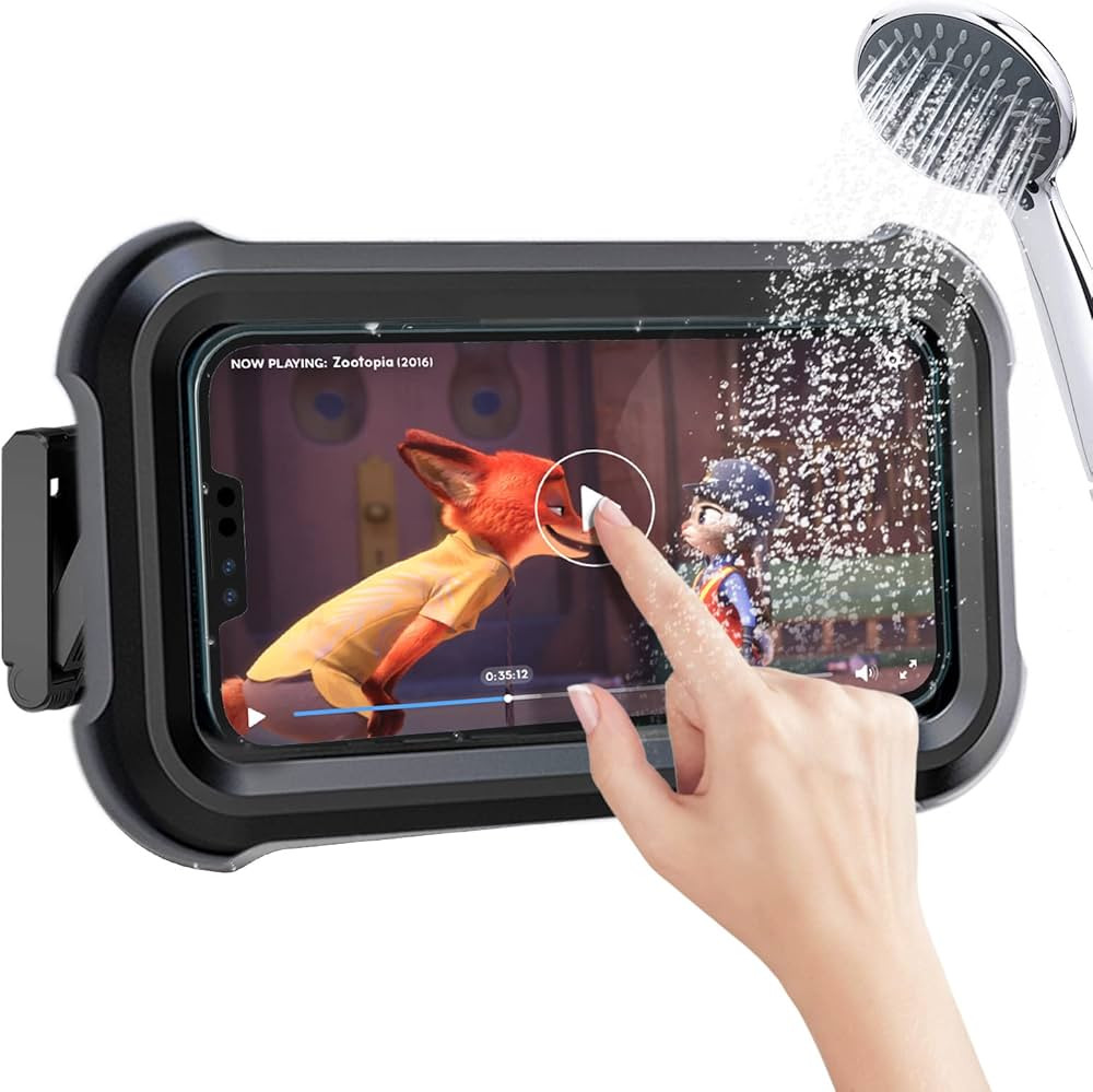 Upgraded 480° Rotating Shower Phone Holder Waterproof Case with Touch Screen,OOLYICO Shower Acce... | Amazon (US)