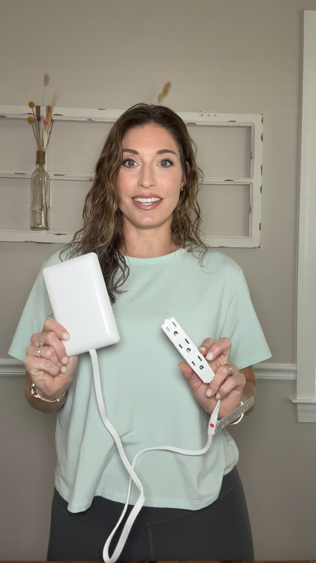 One of those “why didn’t I get this sooner” home upgrades 😳 This hides bulky outlets + cords and makes everything look so much cleaner. 
Perfect behind TVs, nightstands, kitchen counters… literally anywhere 😍

#LTKU #LTKHome #LTKvlog