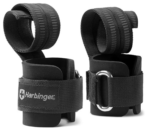 Harbinger 360531 Big Grip No-Slip Nylon Lifting Straps with DuraGrip (Pair), Pro, Black, 11.5 inches | Amazon (US)