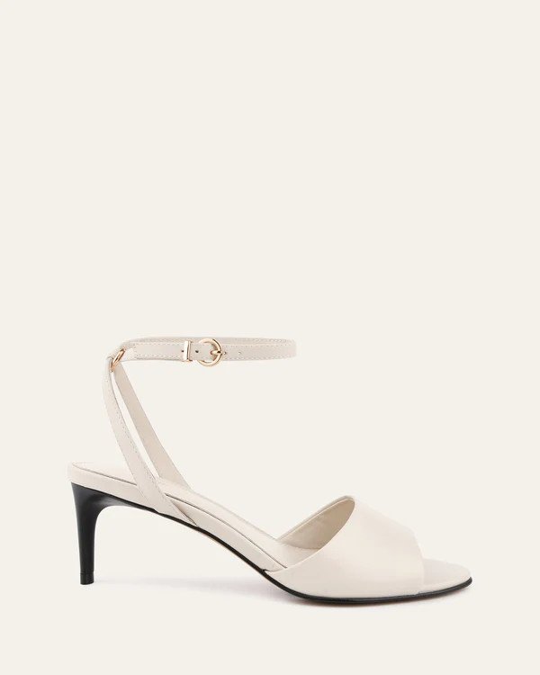 TANYA MID HEEL SANDALS OFF WHITE LEATHER | Jo Mercer (AU)