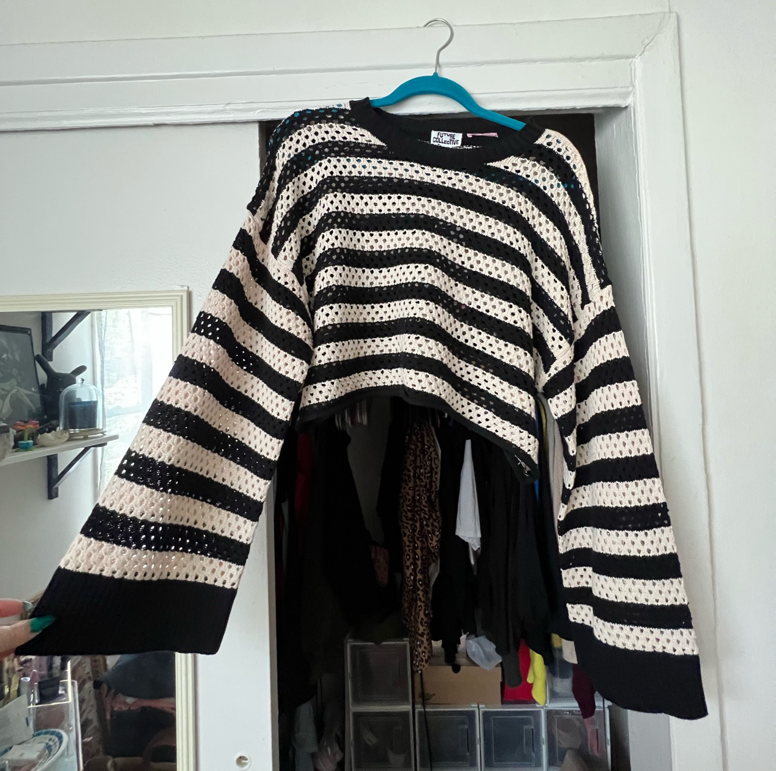 such a fun too! giving wednesday vibes. bell sleeve cropped sweater from target!

#LTKunder50 #LTKfit #LTKcurves