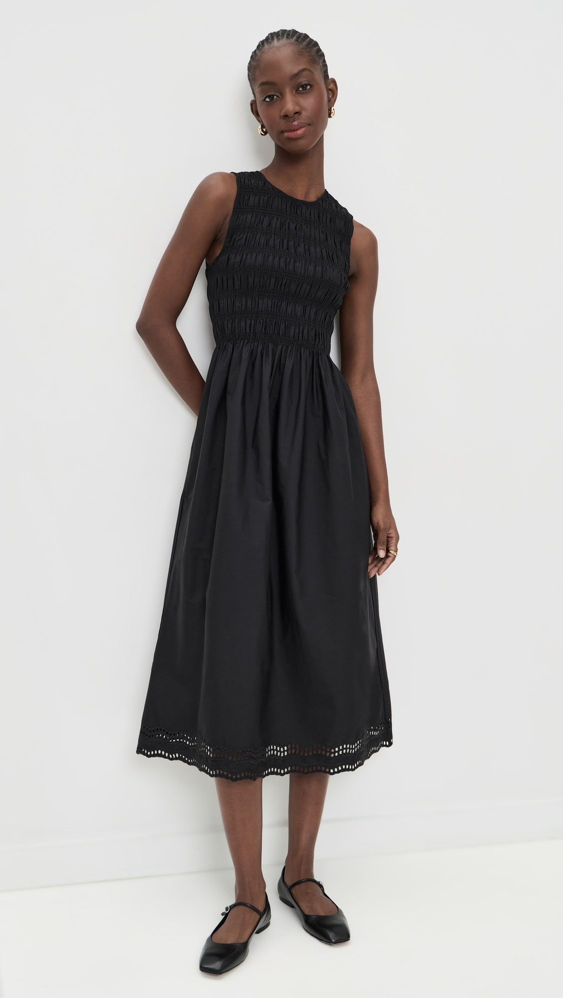 The Embroidered Melody Smocked Midi Dress | Shopbop