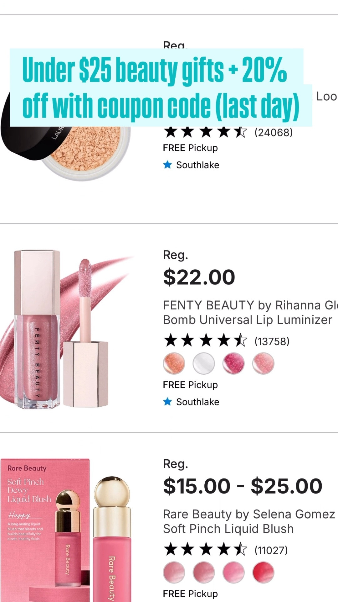 Beauty gifts under $25. These highly rated beauty gifts are so good. Any beauty lover would be pleased to be gifted these. 

Beauty sale, beauty must haves, popular beauty finds, gift for her, gift for term, gift for tween, makeup sale, body care sale, stocking stuffers, 

#LTKGiftGuide #LTKHoliday #LTKBeauty