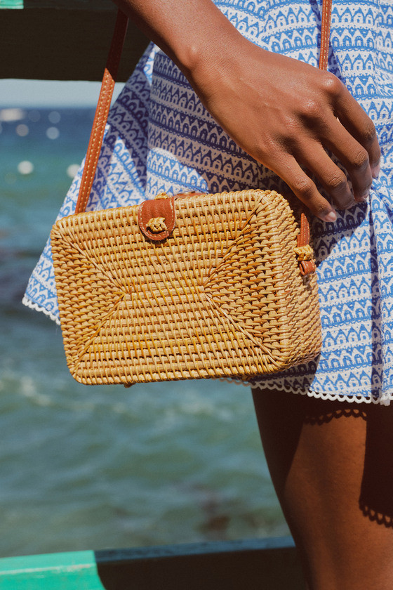 Summer Cute Brown Straw Mini Crossbody Bag | Lulus