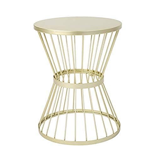 Christopher Knight Home Lassen Outdoor 16" Iron Side Table, Matte Gold | Amazon (US)