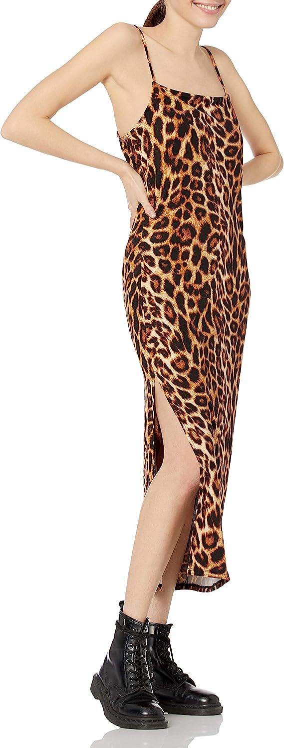 Amazon Brand - Wild Meadow Women's Spaghetti Strap Bib Front U Back Knit Midi Dress | Amazon (US)