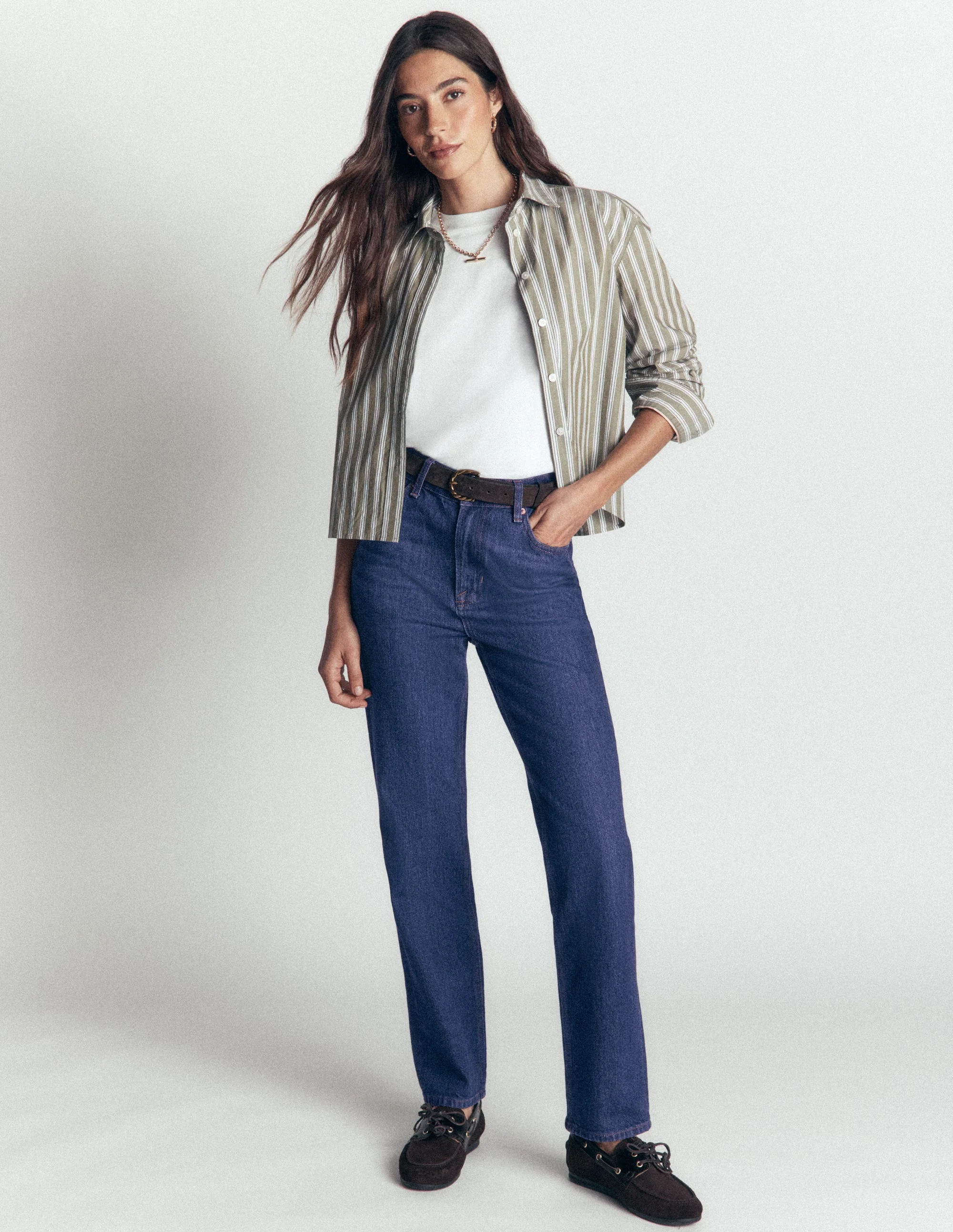 High Rise Straight Jeans-Indigo Rinse | Boden UK