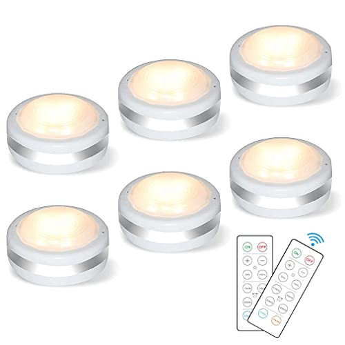 LEDERA Puck Lights with Remote, LED Under Cabinet Lights Battery Operated, Dimmable Battery Powered  | Amazon (US)